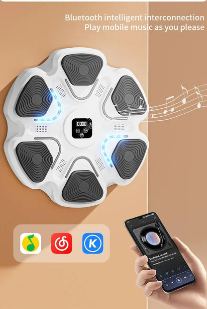 Music Boxing Machine, Smart Bluetooth Boxing Machine with Gloves, Wall Mounted Punching