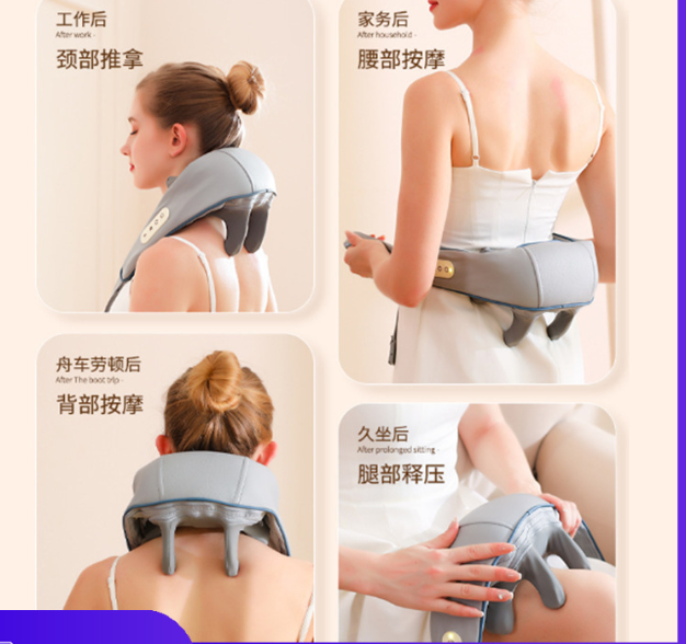 Neck Shoulder Back Massager with Heat, 2-in-1 Shiatsu Massagers for Deep Tissue Pain Relief